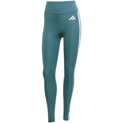 Adidas Optime Essentials Moteriški 7/8 leginsai su 3 juostelėmis, žali JY2152