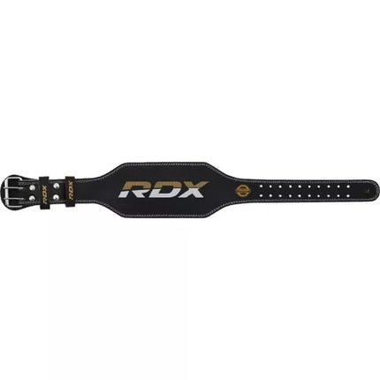 4" GOLD LEATHER BODYBUILDING BELT FOR EXERCISES - RDX S