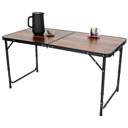 SULANKSTOMAS KEMPINGO STALAS 120X60X70/62/55CM MEDINIS