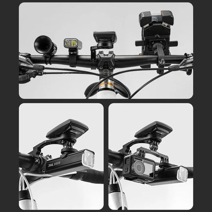 Rockbros FK-301 2-in-1 Handlebar Bike Mount for Computer/Navigator and Camera/Lighting - Black