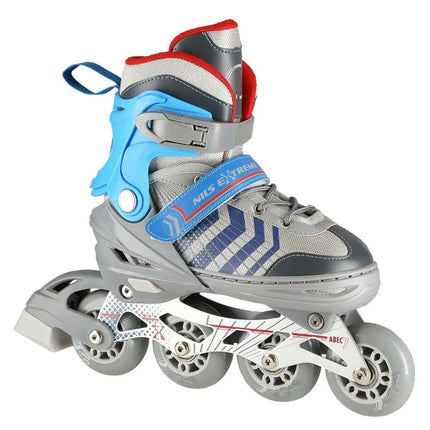 NH18192 4in1 GREY-BLUE SIZE M(34-38) ROLLER SKATES WITH HOCKEY SLEEVE NILS EXTREME