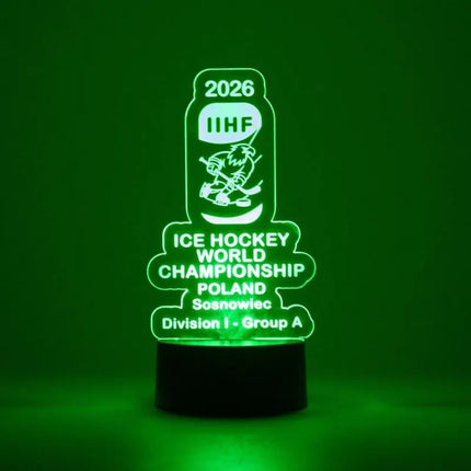 IIHF pasaulio ledo ritulio čempionato IA diviziono Sosnovece 2026 dekoratyvinis šviestuvas
