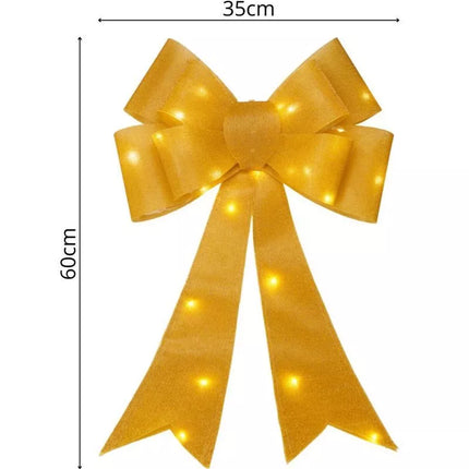 Dekoratyvinis kaspinas 60 cm auksinis 25 LED