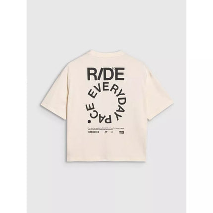 Women's oversize printed T-shirt 4F 4FWSS25TTSHF1993-11S