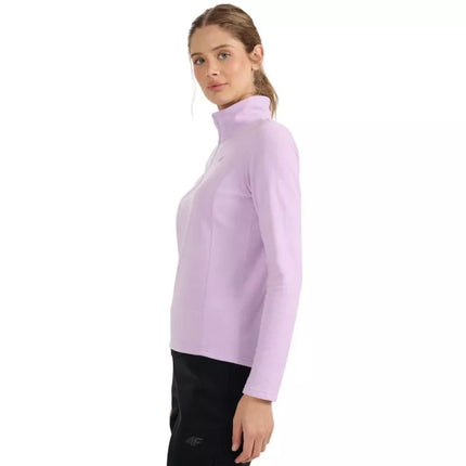 Women's fleece sweatshirt 4F F069 light purple 4FWAW25UFLEF069 52S
