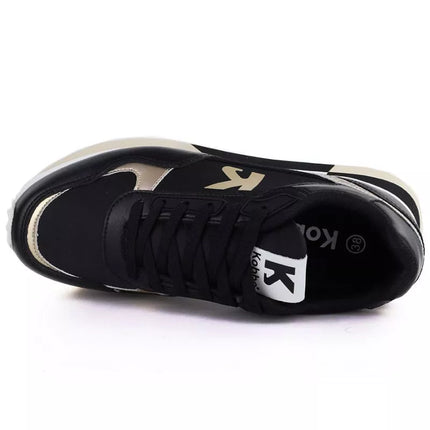 Women's leather sports shoes black Kobbo 100102