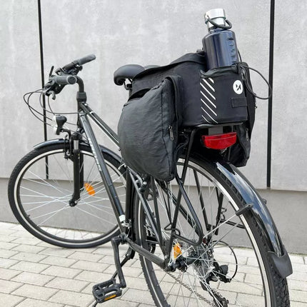 Wozinsky Bike Pannier Rack Bag with Shoulder Strap 9L (Rain Cover Included) Black (WBB22BK)