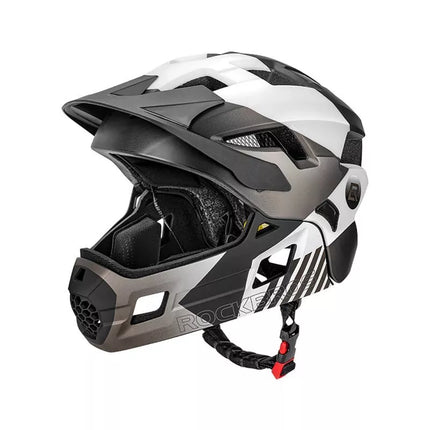 Rockbros TS-61 10110061006 Vaikiškas dviračio šalmas su nuimamu smakru, Dydis M (54–57) - Pilkas