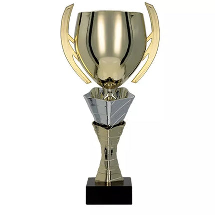 Auksinė ir sidabrinė metalinė taurė