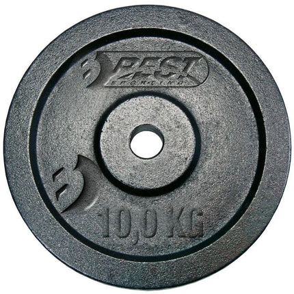 BLACK CAST IRON WEIGHT 10 KG BEST SPORTING diameter 30mm