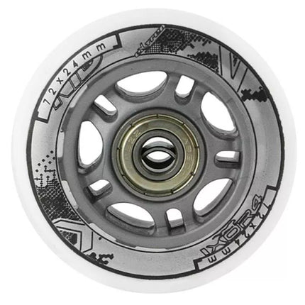 PU 72x24 82A BALTAS (4 vnt.) + ABEC-7 (8 vnt.) NILS EXTREME KOMPLEKTAS