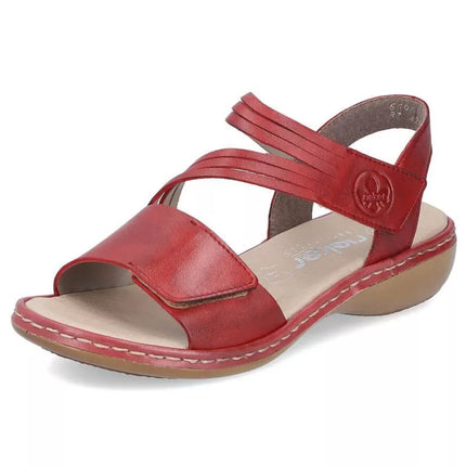Patogūs odiniai Rieker W RKR685 sandalai, raudoni
