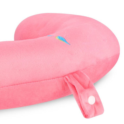 Spokey SERPENTE 941254 flamingas kelioninė galvos atrama su laikikliu išmaniajam telefonui