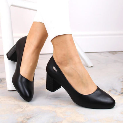 Sergio Leone W SK314A juodi zomšiniai bateliai ant dekoratyvinio blokinio kulno