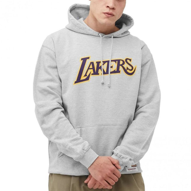 Mitchell & Ness komandaus logotipas su gobtuvu Los Angeles Lakers M HDSSINTL1050-LALGREY