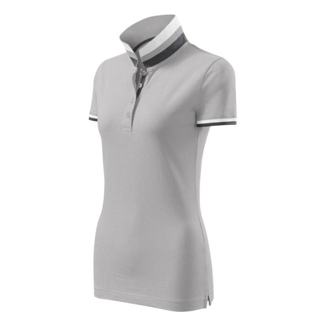 Malfini Collar Up W MLI-257A4 sidabro pilkos spalvos polo marškinėliai