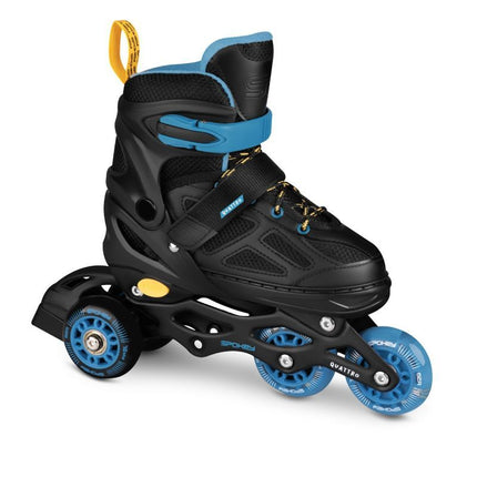 Spokey Quattro 4IN1 SPK-943432 riedučiai, dydis 30-33, juoda/mėlyna
