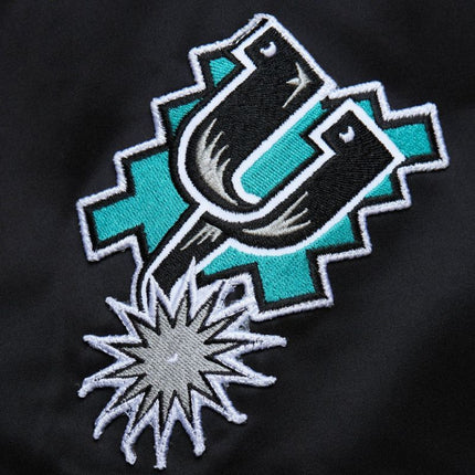 Mitchell & Ness Lengtweight Satin Bomber San Antonio Spurs M Jacket SJKT6599-SASYYPPPBLCK