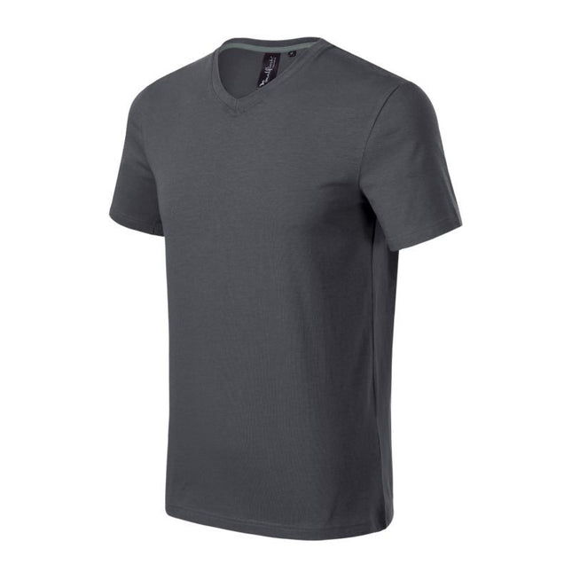 Malfini Action V-neck M MLI-70083 šviesiai antracito marškinėliai