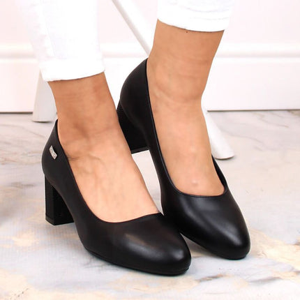 Sergio Leone W SK314A juodi zomšiniai bateliai ant dekoratyvinio blokinio kulno