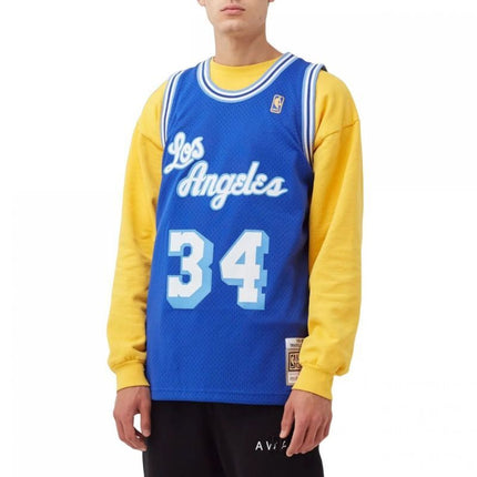 Mitchell & Ness NBA Swingman Los Angeles Lakers Shaquille O&#39;Neal Marškinėliai SMJYAC18013-LALROYA96SON