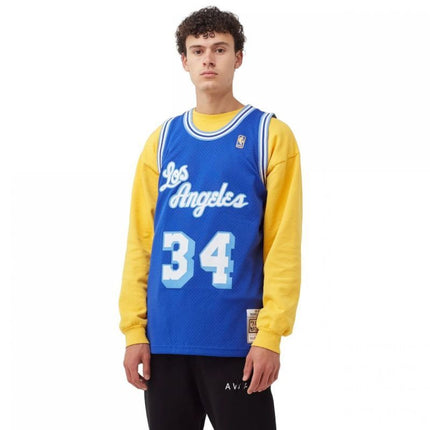 Mitchell & Ness NBA Swingman Los Angeles Lakers Shaquille O&#39;Neal Marškinėliai SMJYAC18013-LALROYA96SON