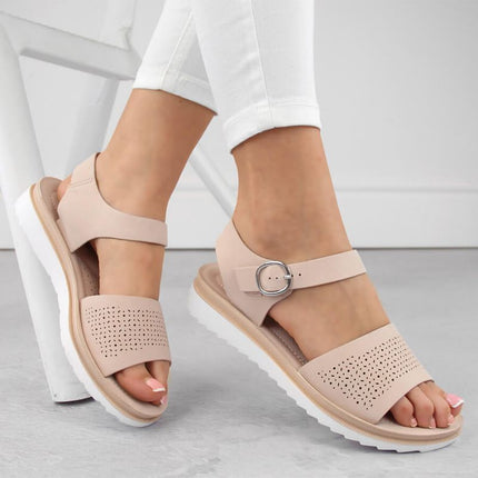 Sergio Leone W SK53N batudinėta ir platforminiai bateliai, smėlio spalvos