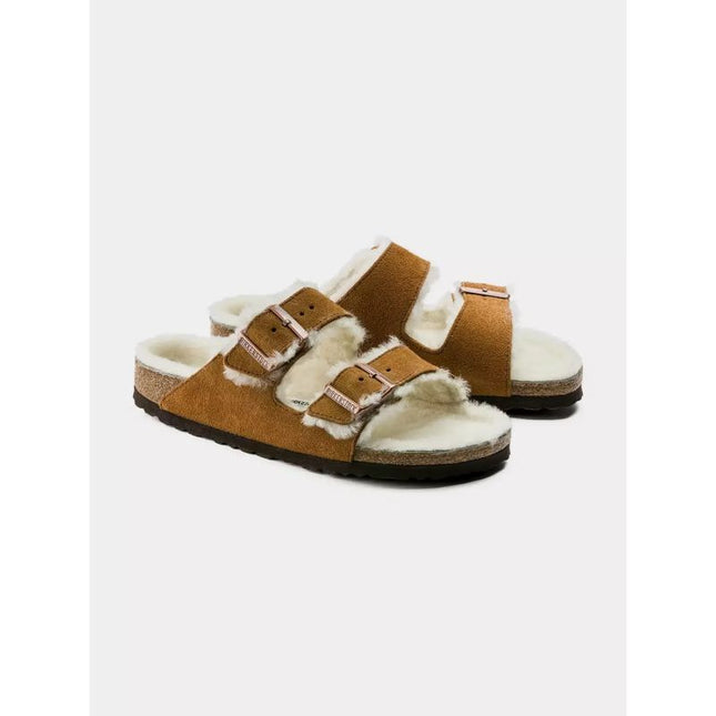 Šlepetės Birkenstock Arizona Shearling Mink W 1001135