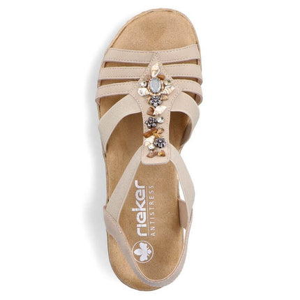 Patogios Rieker W RKR680 smėlio spalvos basutės