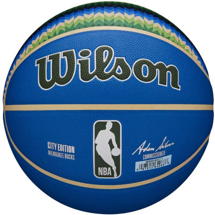 Wilson NBA komandos „Milwaukee Bucks“ kamuolys WZ4016417ID, skirtas kolekcionieriams