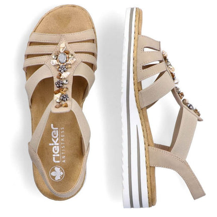 Patogios Rieker W RKR680 smėlio spalvos basutės