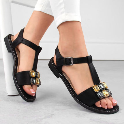 Patogūs sandalai su cirkoniu S.Barski W OLI261A juodi