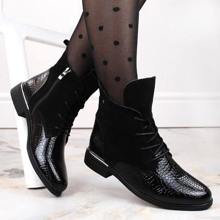 Filippo W PAW476 juodos lakuotos odos aulinukai su pašiltinimu