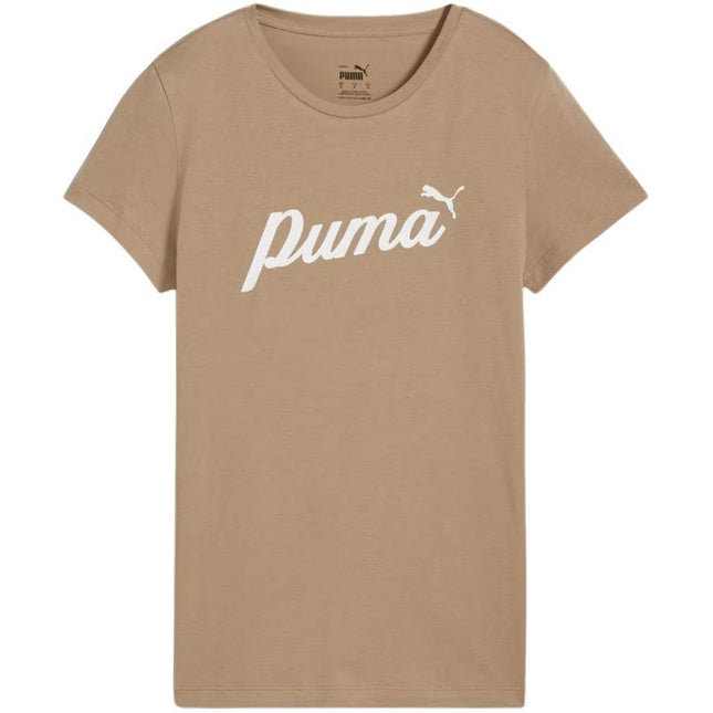 Puma ESS+Script moteriški marškinėliai smėlio spalvos 679315 67