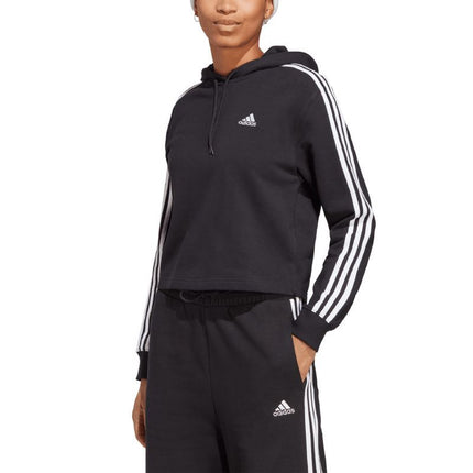 adidas Essentials 3-Stripes French Terry sutrumpintas bliuzonas su gobtuvu moterims IC8767