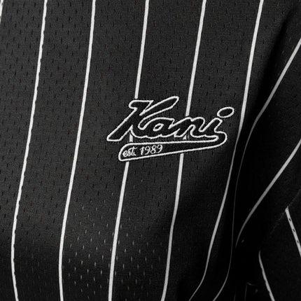 Karl Kani Chest Varsity Pinstripe Mesh marškinėliai šviesūs M 6038524