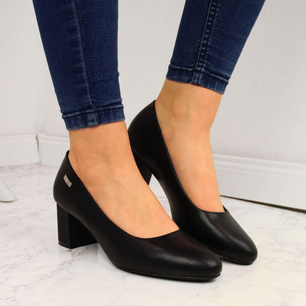 Sergio Leone W SK314A juodi zomšiniai bateliai ant dekoratyvinio blokinio kulno