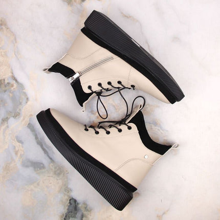 Filippo W PAW482 smėlio spalvos, izoliuoti, odiniai aulinukai su platforma