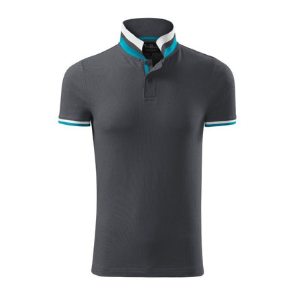 Malfini Collar Up M MLI-25683 šviesiai antracito spalvos polo marškinėliai