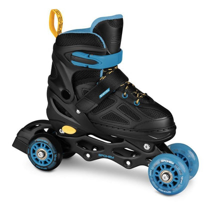 Spokey Quattro 4IN1 SPK-943432 riedučiai, dydis 30-33, juoda/mėlyna