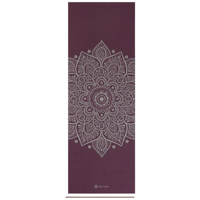 Gaiam Midnight Plum Saulės laikrodžio gėlės jogos kilimėlis, 5 mm, 65734