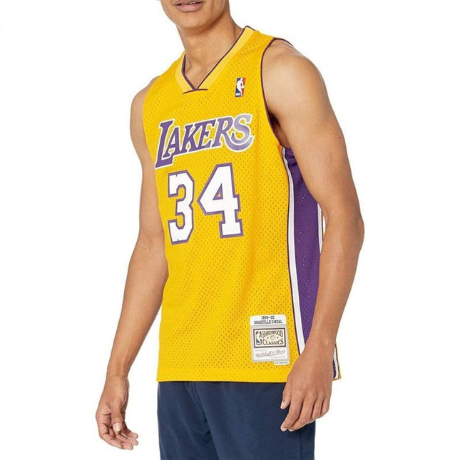 Mitchell & Ness Los Angeles Lakers NBA Swingman namų marškinėliai Lakers 99 Shaquille O`Neal SMJYGS18179-LALLTGD99SON