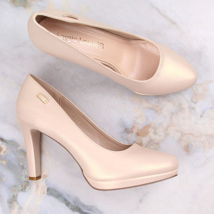 Sergio Leone W SK53N batudinėta ir platforminiai bateliai, smėlio spalvos