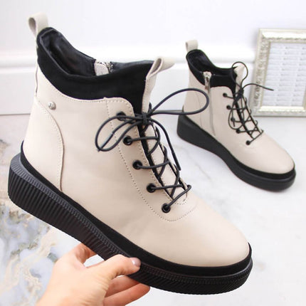 Filippo W PAW482 smėlio spalvos, izoliuoti, odiniai aulinukai su platforma