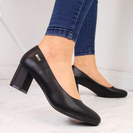 Sergio Leone W SK314A juodi zomšiniai bateliai ant dekoratyvinio blokinio kulno