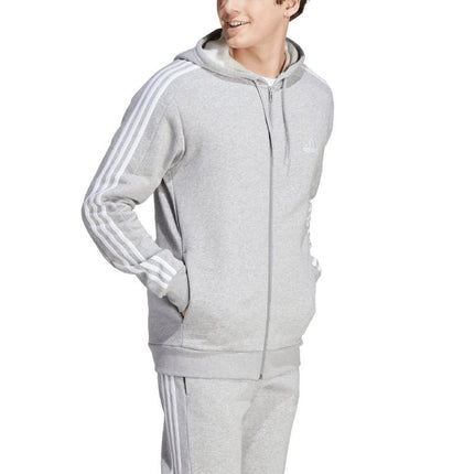 adidas Essentials Fleece džemperis su pilnu užtrauktuku ir 3 juostelėmis M IJ6479