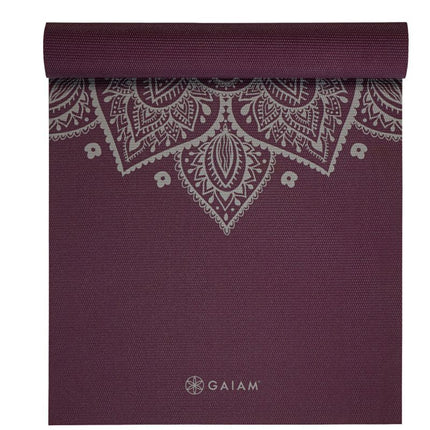 Gaiam Midnight Plum Saulės laikrodžio gėlės jogos kilimėlis, 5 mm, 65734