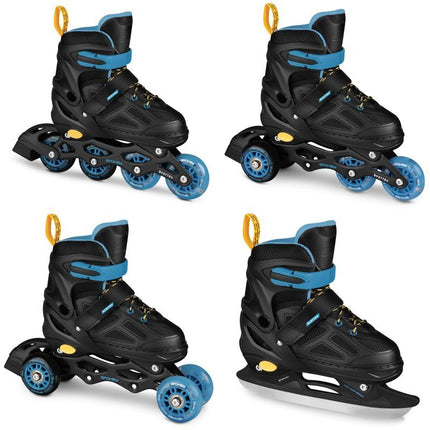 Spokey Quattro 4IN1 SPK-943432 riedučiai, dydis 30-33, juoda/mėlyna