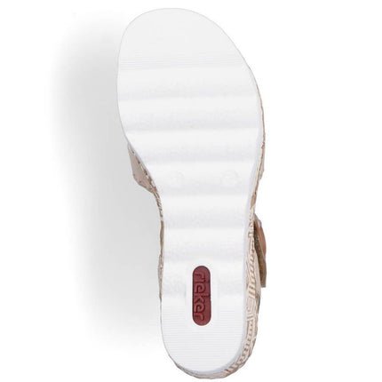 Patogūs "Rieker W RKR595" pleišto tipo sandalai, smėlio spalvos