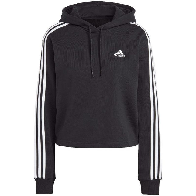 adidas Essentials 3-Stripes French Terry sutrumpintas bliuzonas su gobtuvu moterims IC8767
